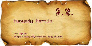 Hunyady Martin névjegykártya